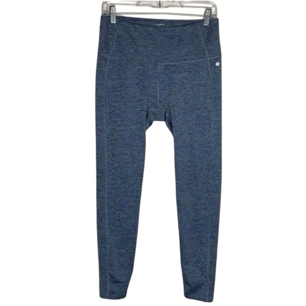 Layer 8 Leggings Women's M Blue Qwick Dry Active Wear Stretch Mid Rise Workout